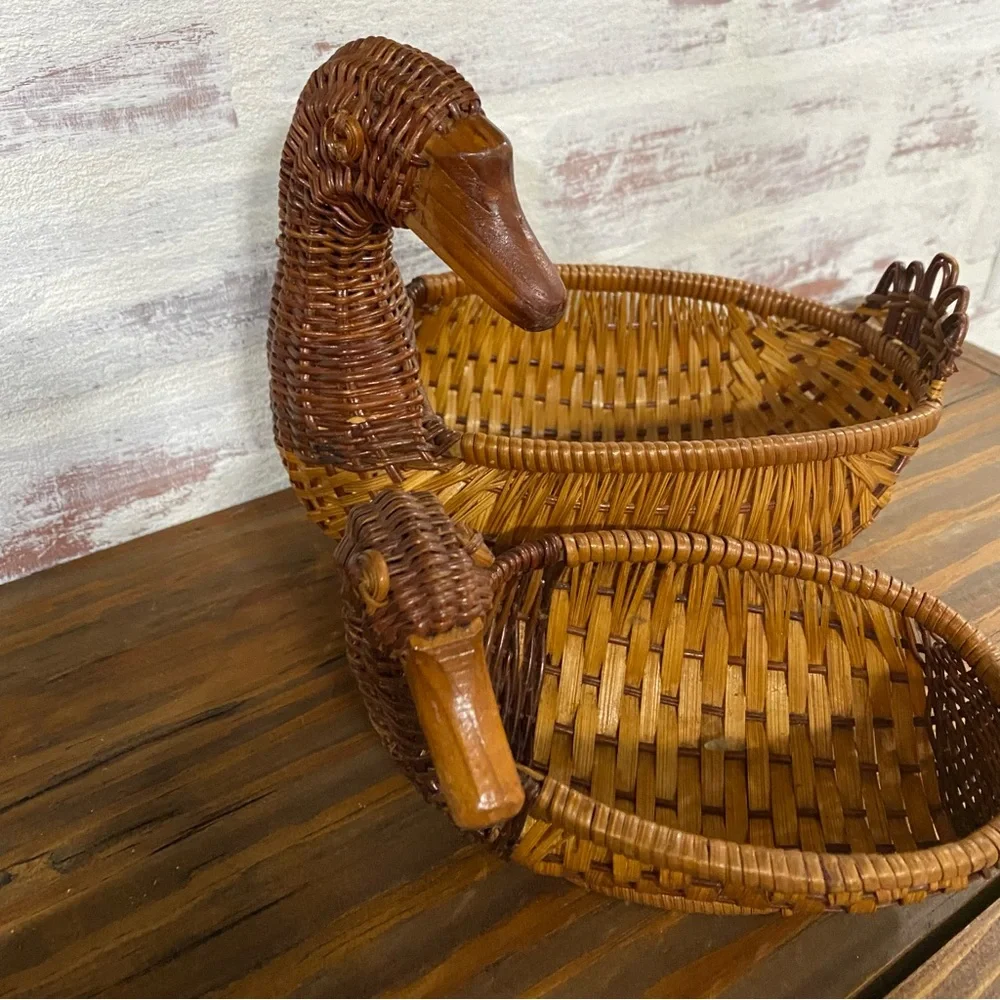Vintage Wicker Nesting Ducks Baskets - Picture 4 of 7
